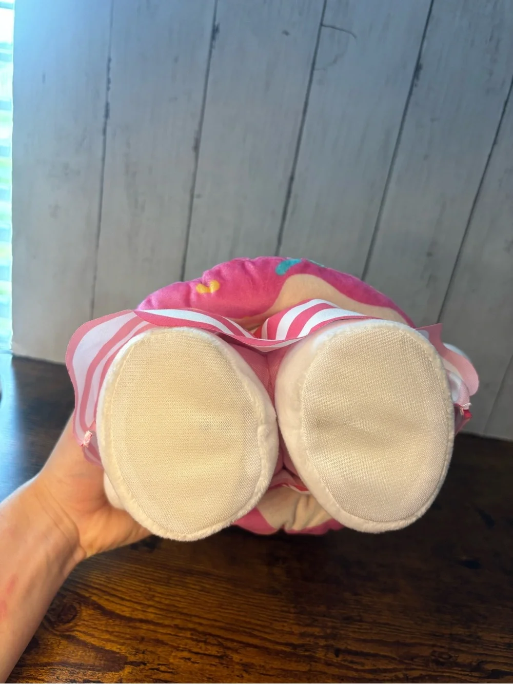 Working Hello Kitty White Plush with Pink Outfit and Blue Heart Sunglasses
